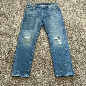 Levis 501 36 x 32 mens '54 pearl Custom 1/1 rare unique denim jeans reworked